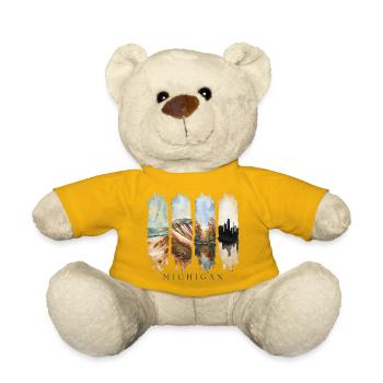 Michigan Urlaub Travel – Great Lakes & Natur Motiv - Teddy - Sonnengelb - Vorne