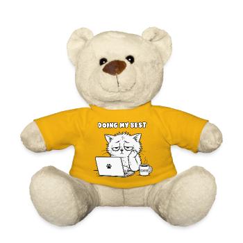 Motivation dans le bureau félin - Nounours - jaune soleil - Devant