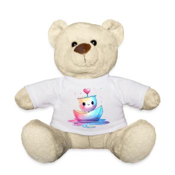 Colorful heart boat Kawaii - Teddy Bear - sun yellow - Front