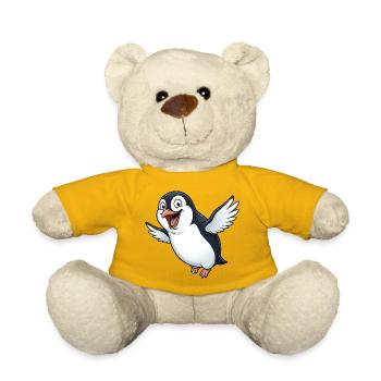 Süßer Pinguin Cartoon Fliegen Flugversuch Kawaii - Teddy - Sonnengelb - Vorne