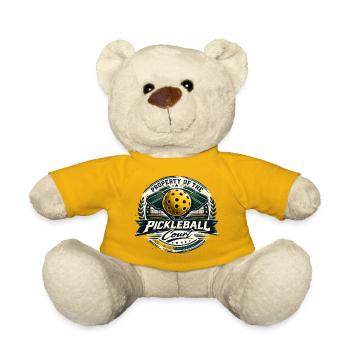 Pickleball Court Emblem - Teddy Bear - sun yellow - Front