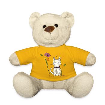 Katze mit Blumen - Teddy - Sonnengelb - Vorne