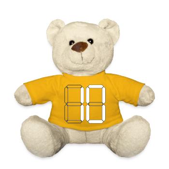 NUMBER 10 Ten Birthday Gift Digital - Teddy Bear - sun yellow - Front