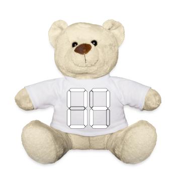 NUMBER 02 Zero Two Birthday Gift Digital - Teddy Bear - sun yellow - Front