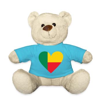 Benin Heart - Teddy Bear - atoll blue - Front