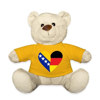 Bosnia Germany Heart - Teddy Bear - sun yellow - Front