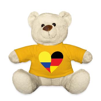 Colombia Germany Heart - Teddy - Sonnengelb - Vorne