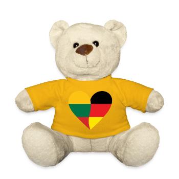 Lithuania Germany Heart - Teddy Bear - sun yellow - Front
