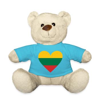 Lithuania Heart - Teddy Bear - atoll blue - Front