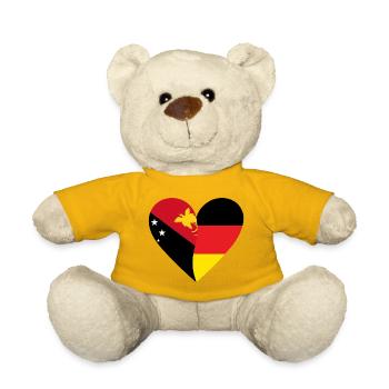 Papua New Guinea Germany Heart - Teddy Bear - sun yellow - Front