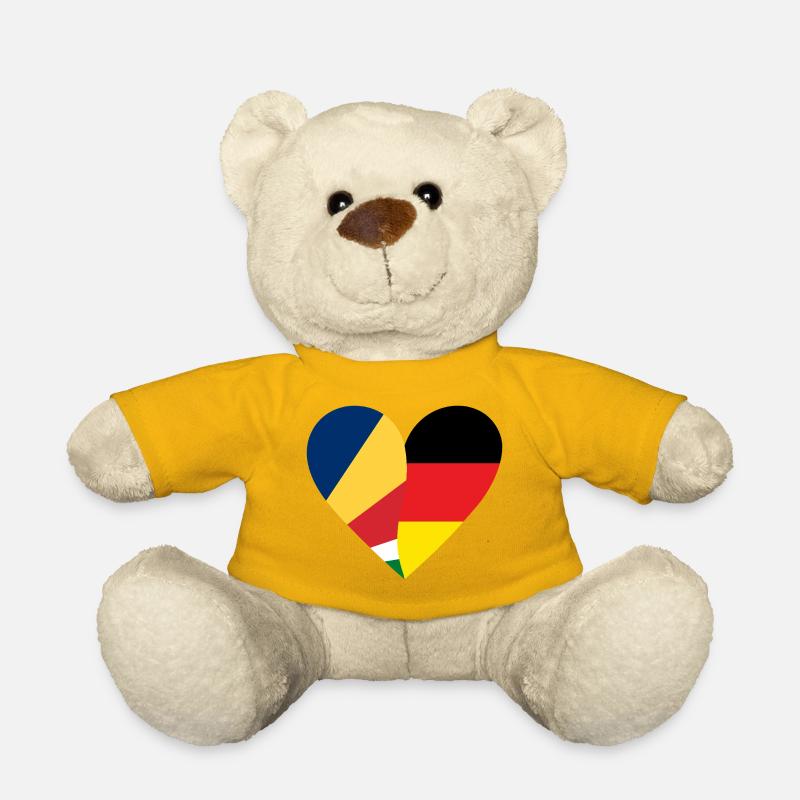 Seychelles Germany Heart - Teddy Bear - sun yellow