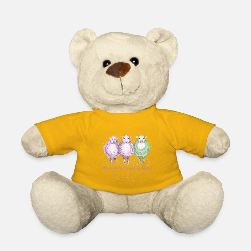 3 moutons " J’ai tendu le tricot ! » - Nounours - jaune soleil