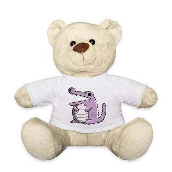 Pink Krokodil I Funshirt Monster I Kawaii Manga - Teddy - Sonnengelb - Vorne
