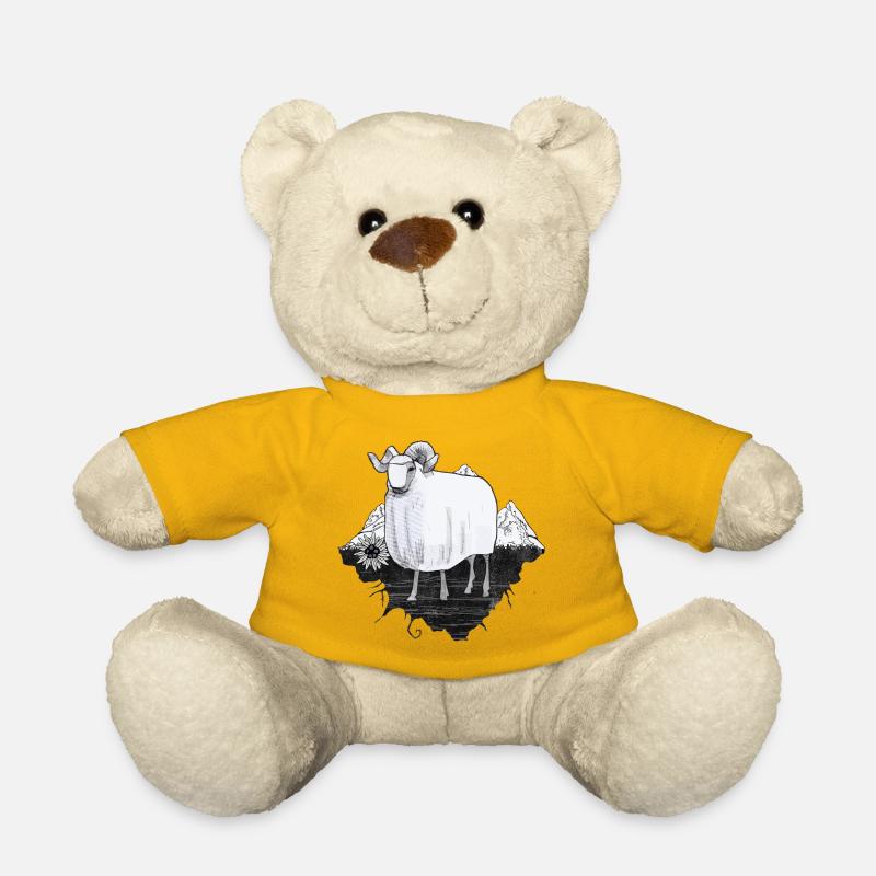 Schaf in den Bergen - Teddy - Sonnengelb