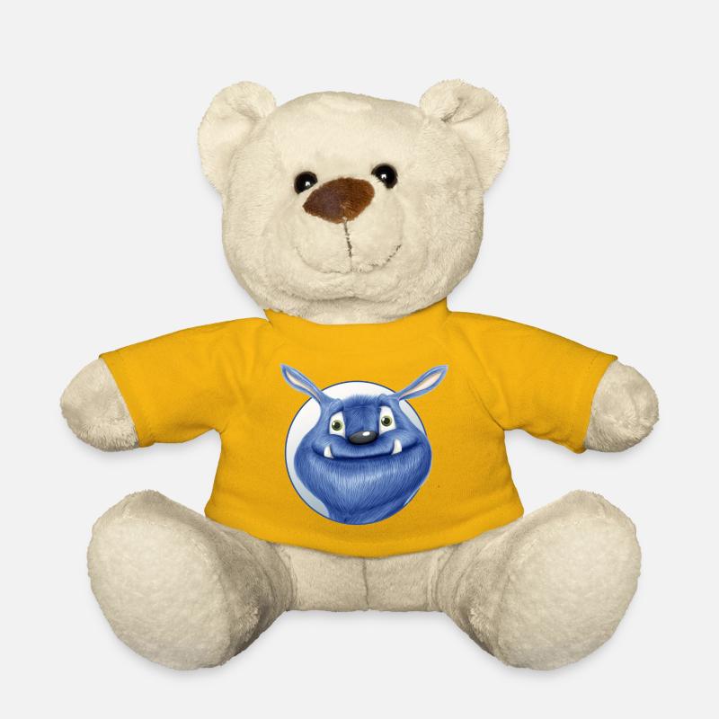 Monstre bleu - Nounours - jaune soleil