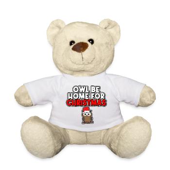 Owl will be at home for Christmas - Teddy Bear - sun yellow - Front