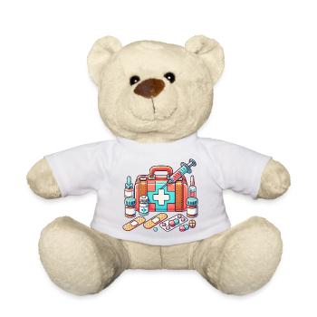 detailreicher Apothekenkoffe,Symbol für Sicherheit - Teddy - Sonnengelb - Vorne