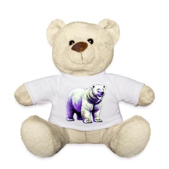 White polar bear - Teddy Bear - sun yellow - Front