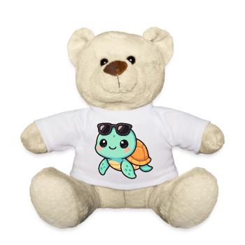 Cute turtle cartoon with sunglasses - Teddy Bear - sun yellow - Front