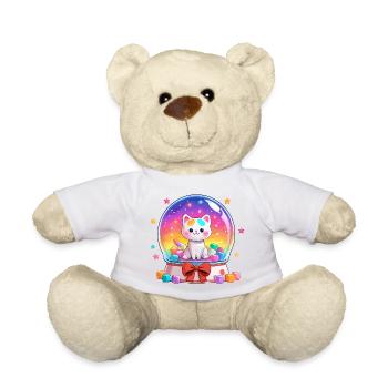 Rainbow Cats Snowglobe - Teddy Bear - sun yellow - Front