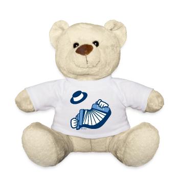 Blue accordion on a cheerful background - Teddy Bear - sun yellow - Front