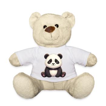 Panda Smiling Plush - Teddy Bear - sun yellow - Front