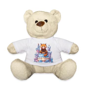 Panda rouge sur gâteau glacé - Nounours - jaune soleil - Devant