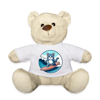 Cat surfers on the wave - Teddy Bear - sun yellow - Front