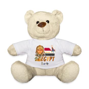 Egypt Vintage Pharaoh with Flag and Pyramids - Teddy Bear - sun yellow - Front