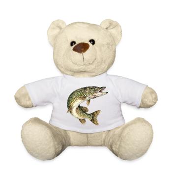 Brochet dans le saut – Illustration détaillée des poissons - Nounours - jaune soleil - Devant