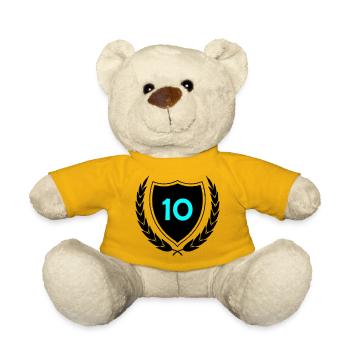 Neon Ten Numeral Print - Teddy Bear - sun yellow - Front