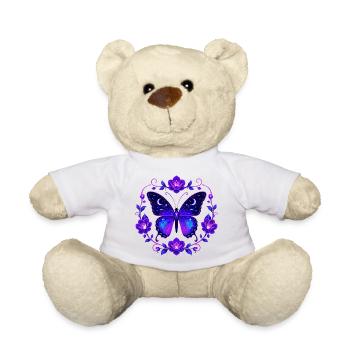 Night Star Butterfly in Flower Circle - Teddy Bear - sun yellow - Front