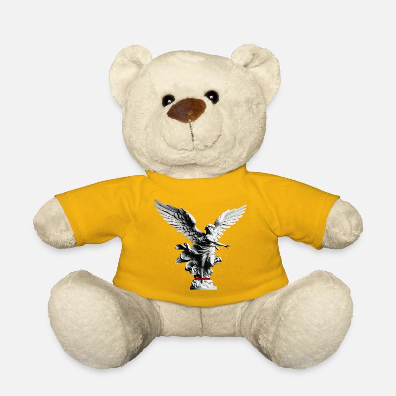 Angel Statue Black & White Elegance - Teddy Bear - sun yellow