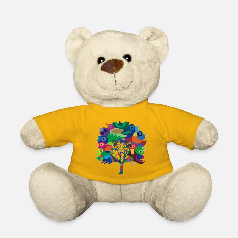 Overbirded Tree - Teddy Bear - sun yellow