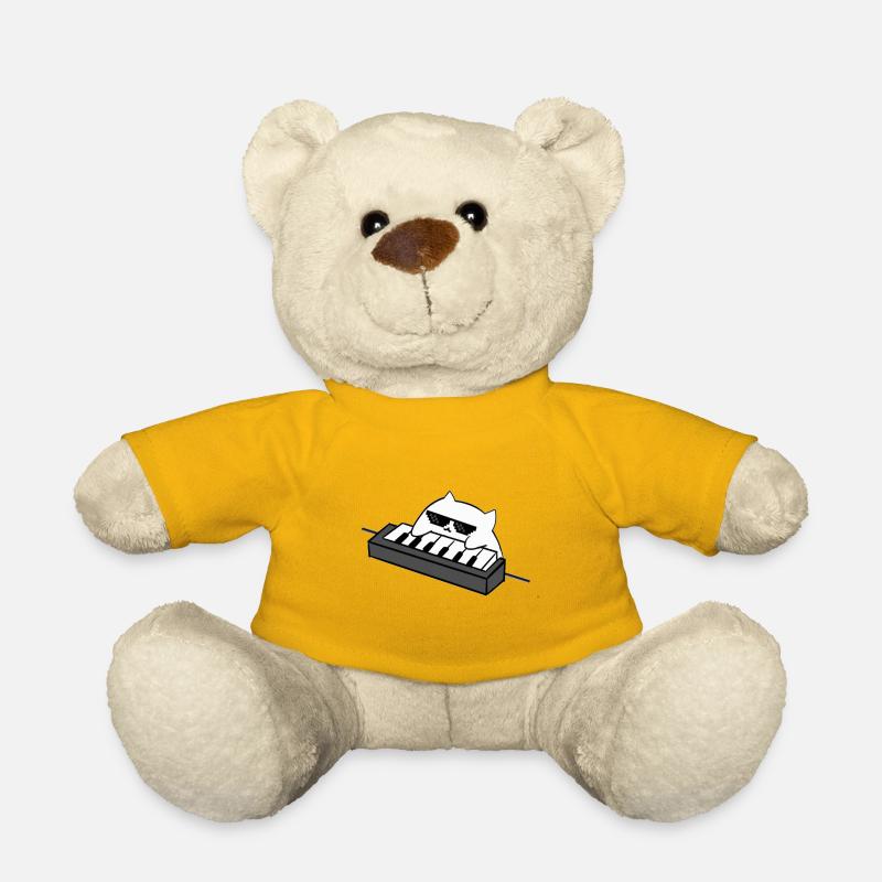 Cat DJ au clavier - Nounours - jaune soleil