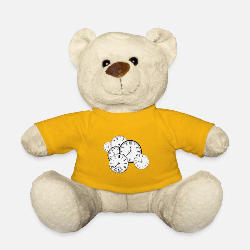 Horloge murale retro - Nounours - jaune soleil