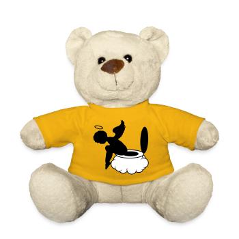 little angel sits on the clouds. Toilet - Teddy Bear - sun yellow - Front
