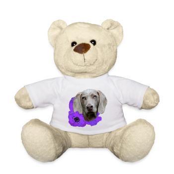 Anemones with Weimaraner, hunting dog lover - Teddy Bear - sun yellow - Front