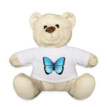 blauer Schmetterling handgezeichnet und koloriert - Teddy - Sonnengelb - Vorne