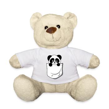 Panda panda bear pocket funny cute - Teddy Bear - sun yellow - Front