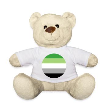 runde Aufkleber aromantic Stolz Flagge lgbt Geschenkidee - Teddy - Sonnengelb - Vorne