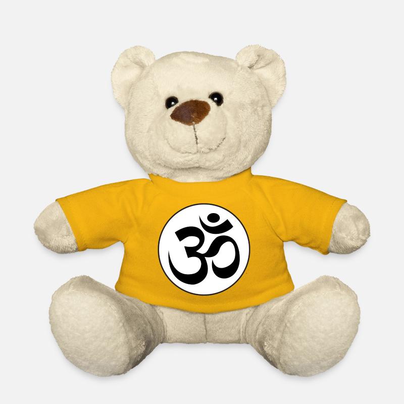 autocollant rond om aum sacré son hindouisme Inde - Nounours - jaune soleil