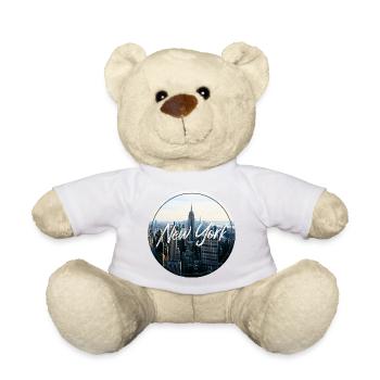 New York Skyline Lettering - Teddy Bear - sun yellow - Front