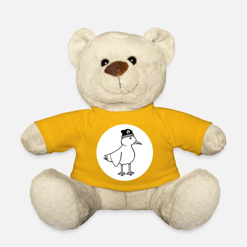 Möwe Anarchie – Freche maritim Hipster Küstenkunst - Teddy - Sonnengelb