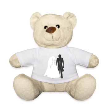Hochzeits shirt, brautpaar, originelle hochzeit - Teddy - Sonnengelb - Vorne