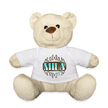 Cadeaux du jour du nom pour Mila - Fille - Nounours - jaune soleil - Devant
