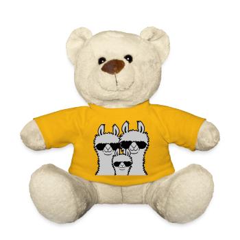 Lama Family Parents Child - Teddy Bear - sun yellow - Front