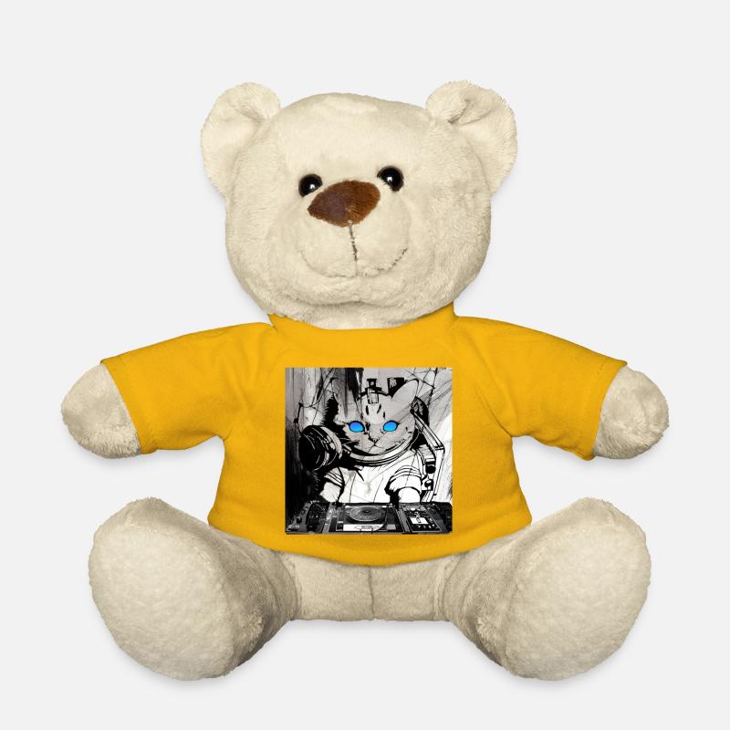 Katzen DJ Artwork - Teddy - Sonnengelb