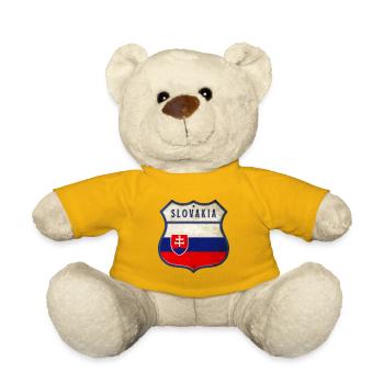 Slowakei Flaggen Wappen Design - Teddy - Sonnengelb - Vorne