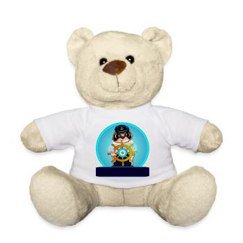 Personalized gifts - First Name Name - Sailing - Teddy Bear - sun yellow - Front